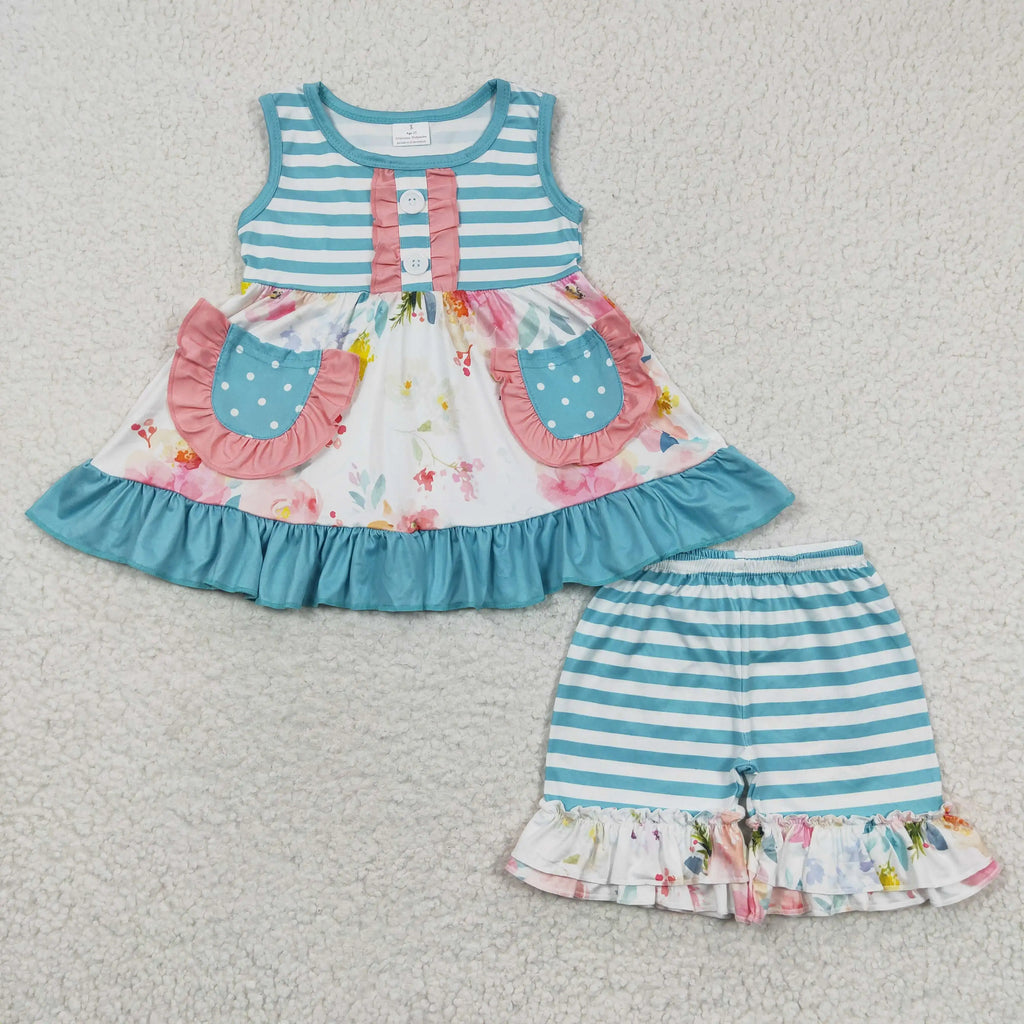 Bebê meninas boutique verão frutas roupas melancia vermelho camisa rosa dot plissado shorts atacado crianças roupas conjunto criança roupa