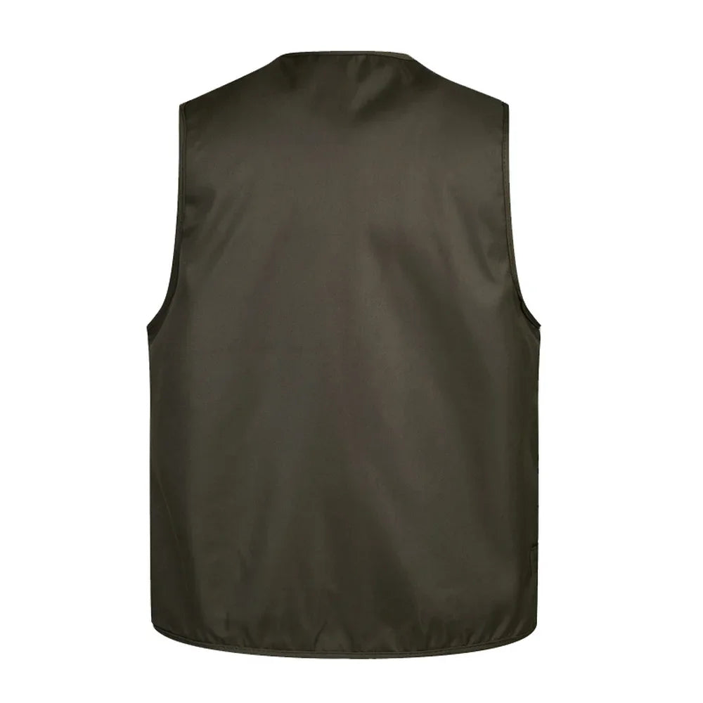 2021 homens multi-bolso clássico colete masculino sem mangas descarga sólida casaco de trabalho fotógrafo tático malha colete jaqueta