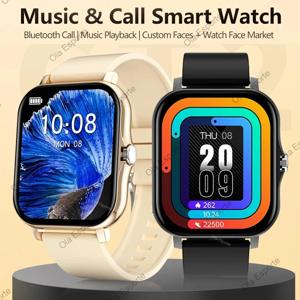 Novo Relógio Inteligente 1.83'' Tela Cheia Bluetooth com Função de Chamada Monitor de Oxigênio no Sangue/Pressão Arterial Smartwatch para Mulheres e Homens Presente de Férias 2026