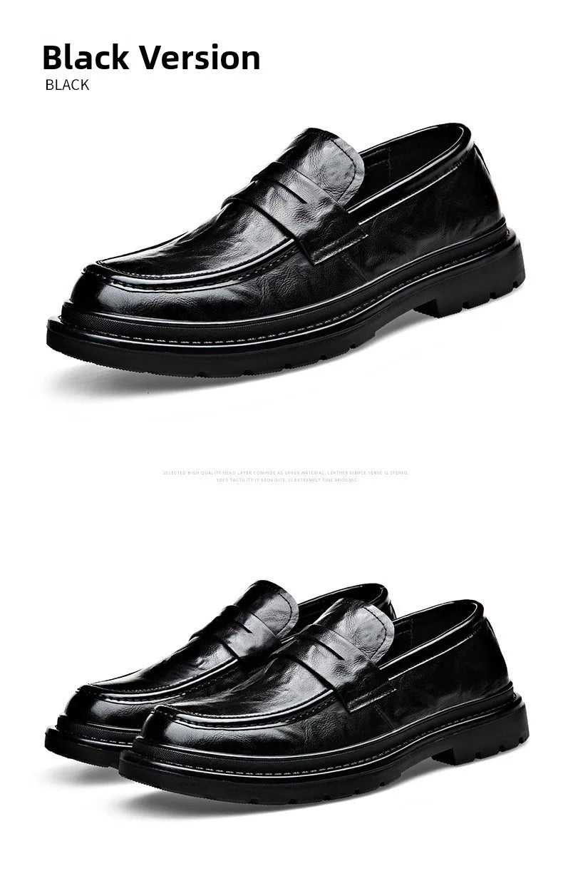Mocassins Casuais Masculinos Slip-On: Sapatos de Couro Respiráveis e Modernos Estilo Coreano Versáteis para Primavera e Verão