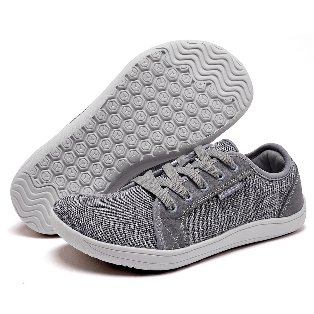 HOBIBEAR Sapatos minimalistas descalços unissex com sola zero e bico largo tênis de corrida casuais