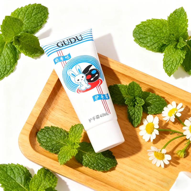 Creme para as mãos com sabor de coelho branco, novo creme para as mãos com fragrância mais vendida, hidratante duradouro, creme para as mãos rachadas para o inverno