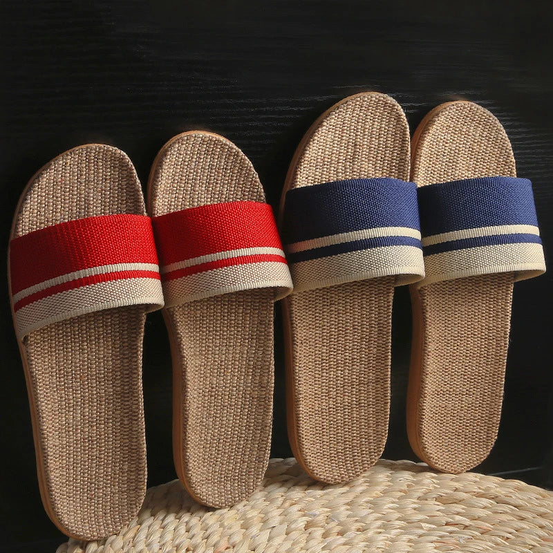 36-45 sandálias planas chinelos de praia verão casa linho leve eva antiderrapante slides para homens mulheres indoor ao ar livre flip flops