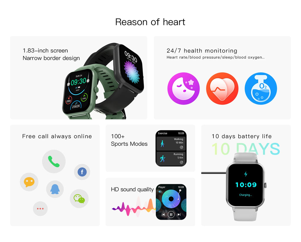 Novo Relógio Inteligente Digital com Monitor de Batimentos Cardíacos Smartwatch 2026 Android Relógios Esportivos Eletrônicos para Homens e Mulheres Rastreador de Fitness para iOS