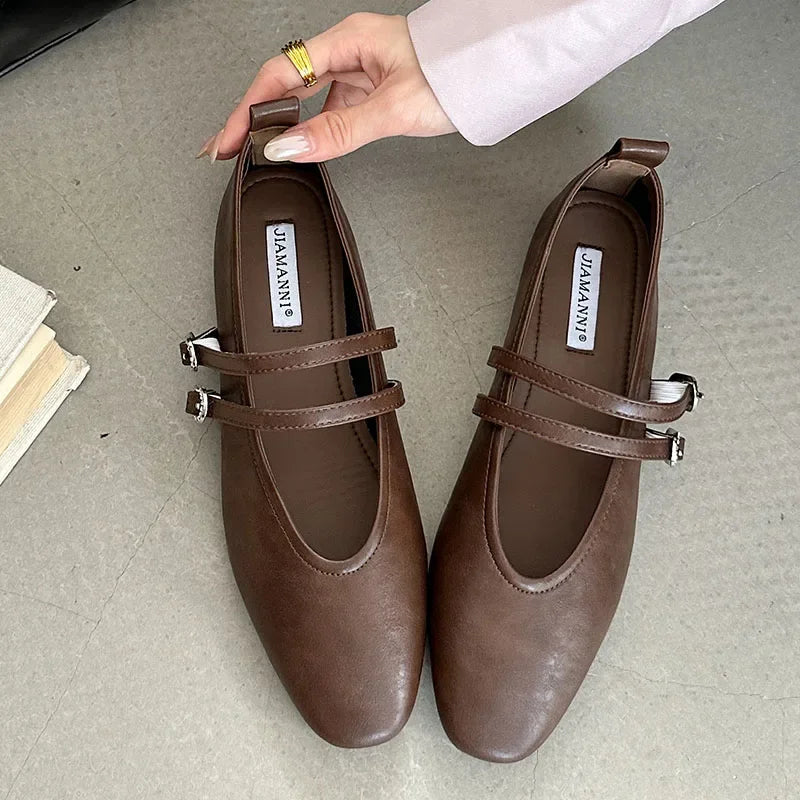 Feminino raso de luxo moda fivela cinta calçados femininos senhoras apartamentos com sapatos mulher apartamentos mary janes sapatos para mulher