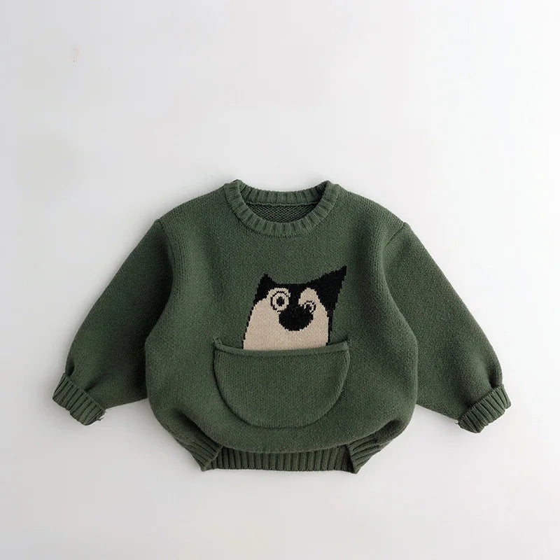 Milancel crianças roupas de bebê suéteres pulôver dos desenhos animados meninos meninas malhas estilo coreano crianças infantil pulôver outwear