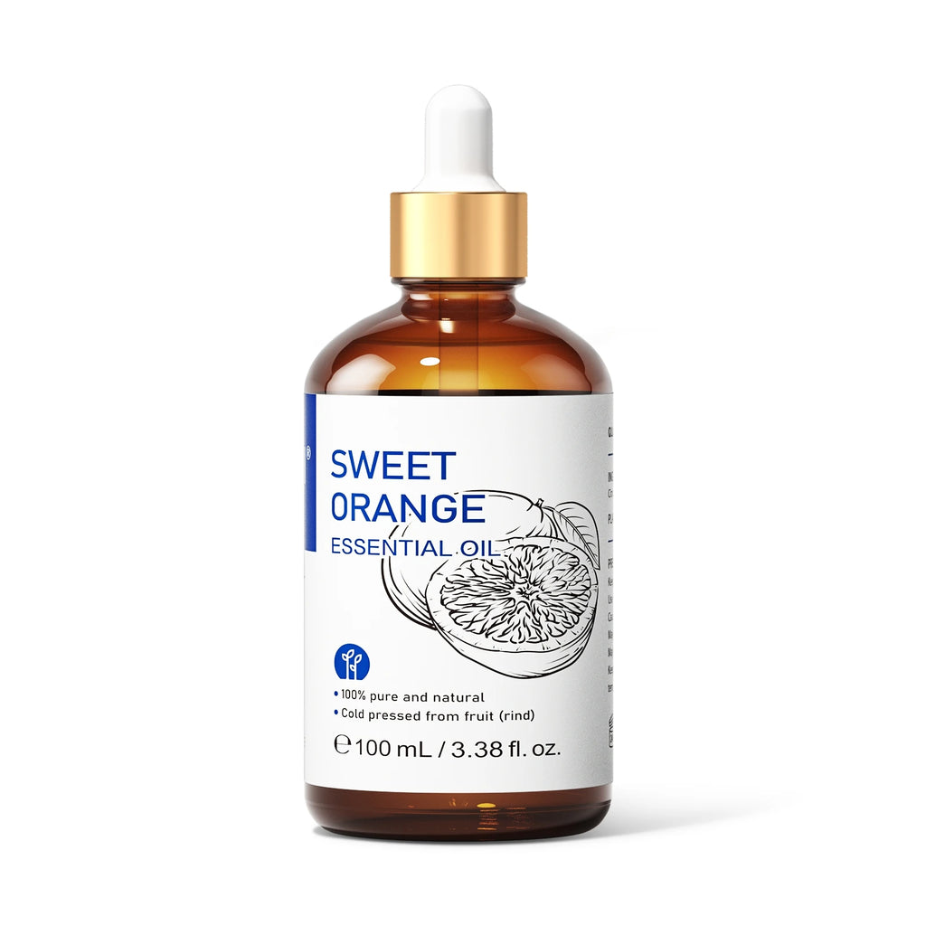 Óleo Essencial HIQILI 100ml com Conta-Gotas, Lavanda, Jasmim, Laranja Doce, Hortelã, Alecrim, Baunilha para Difusor / Umidificador