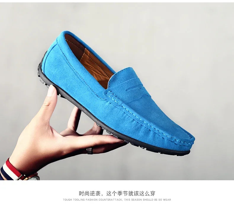 Couro do plutônio camurça de vaca sapatos masculinos marca luxo casual formal mocassins calçados preto masculino sapatos de condução hombres