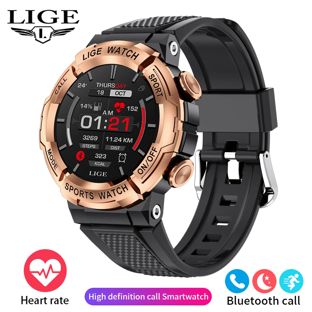 Lige 2025 relógio inteligente masculino esportes ao ar livre monitoramento de freqüência cardíaca ip68 à prova dip68 água relógios bluetooth chamada smartwatch para android ios
