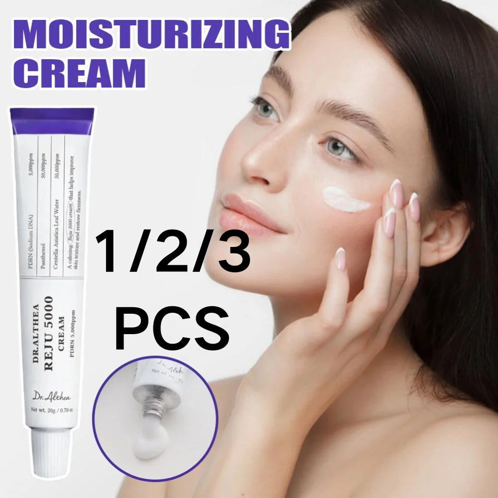 Creme Facial Calmante PDRN REJU 5000 com Pantenol e Centella Asiatica para Redução de Rugas, Cuidado Facial, Skincare Coreano