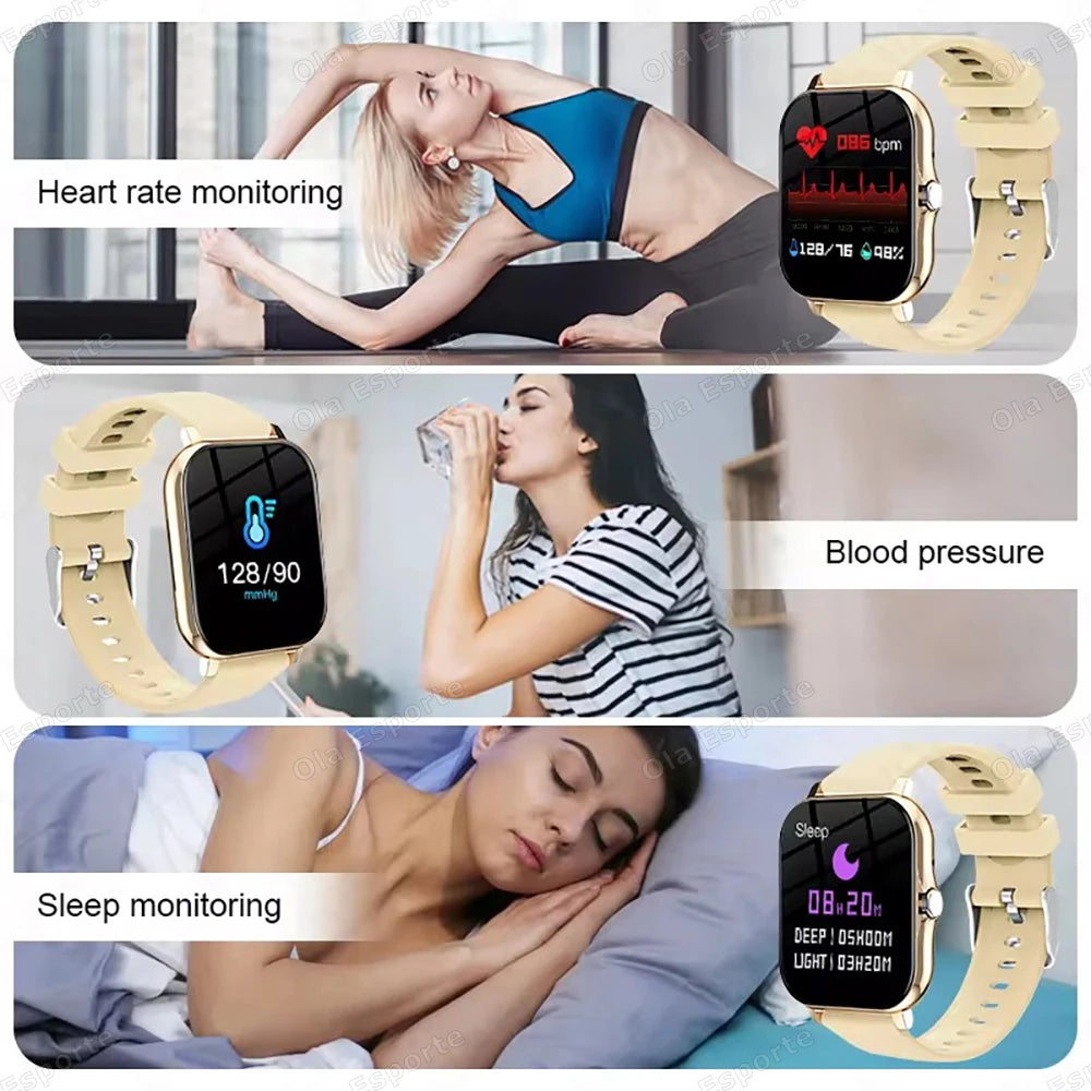 Relógio Inteligente 2026 para Android e iOS, Tela Colorida de 1.83 Polegadas, Bluetooth, Atende Chamadas, Monitor de Fitness, Smartwatch para Mulheres e Homens, Novo