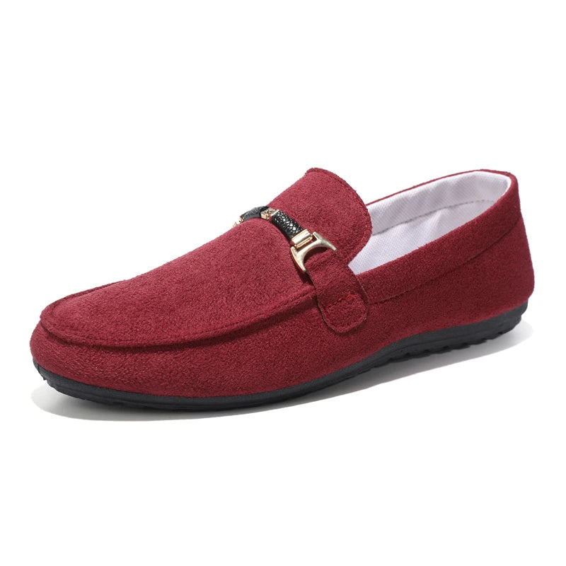 Primavera verão azul camurça mocassins homens deslizamento em mocassins macios respirável apartamentos sapatos de condução sapatos casuais de couro feitos à mão