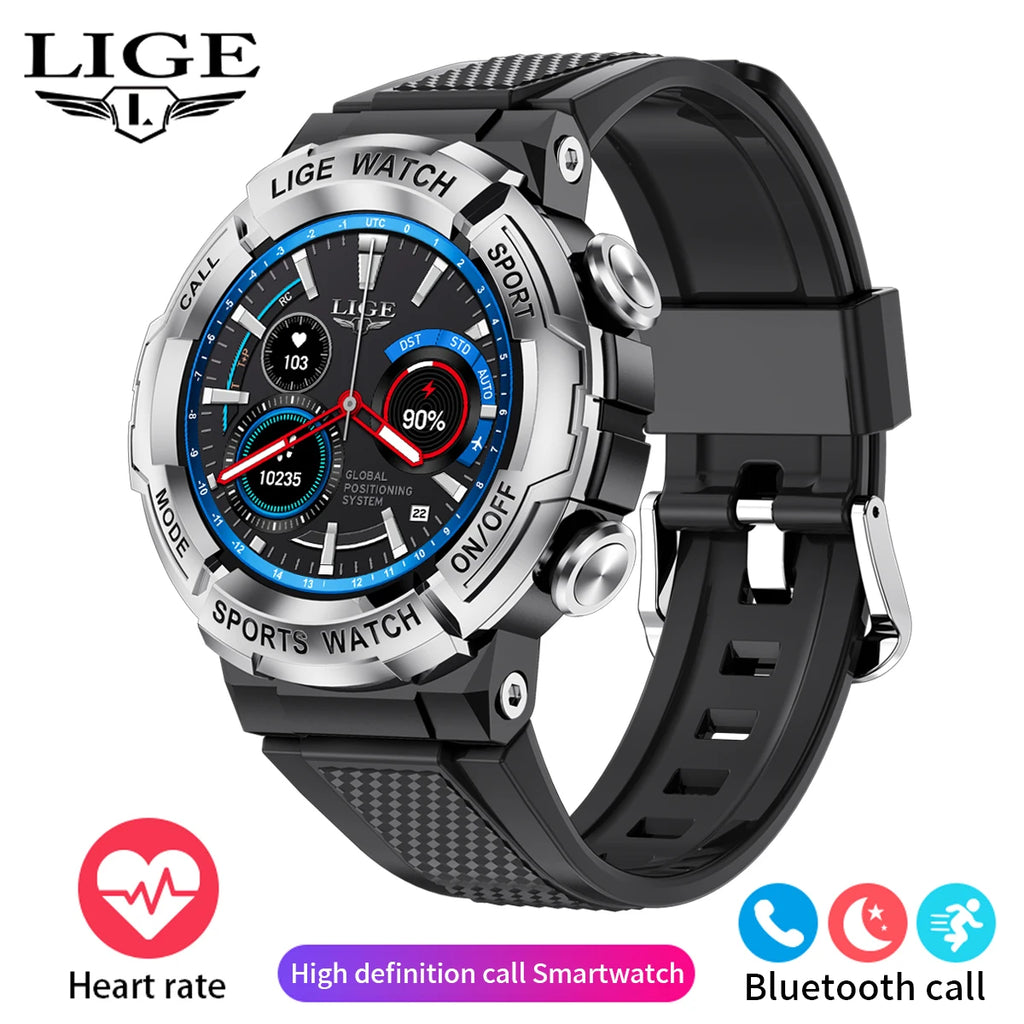 Lige 2025 relógio inteligente masculino esportes ao ar livre monitoramento de freqüência cardíaca ip68 à prova dip68 água relógios bluetooth chamada smartwatch para android ios
