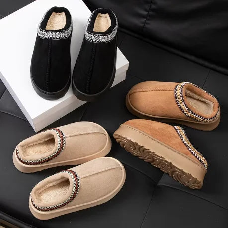 2025 plataforma chinelos macios mulheres/homens casa apartamentos moda pelúcia sapatos de inverno senhoras casa elegante calçados casuais tamanho grande