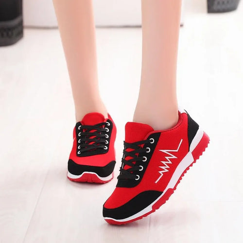 2024 sapatos de cunha mulher malha sapatos femininos designers de luxo rendas vermelho preto tênis feminino casual chaussures femme cesta femme