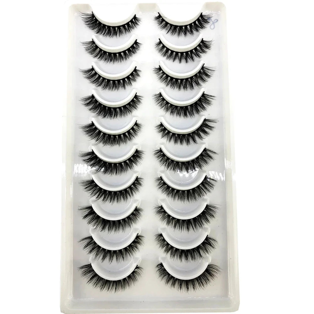 Vários estilos 10 pares naturais 3d vison cílios postiços kit de maquiagem cílios de vison extensão cílios curtos