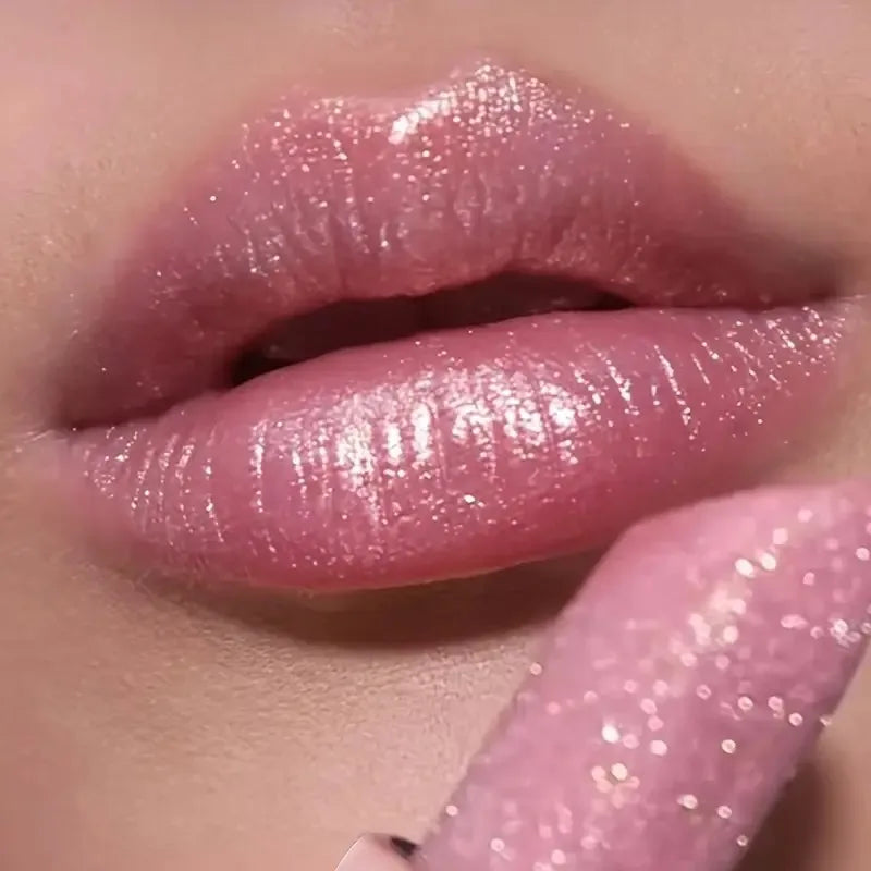Batom perolado brilhante, maquiagem labial hidratante à prova d'água de longa duração, cor labial brilhante sexy e sem desbotamento