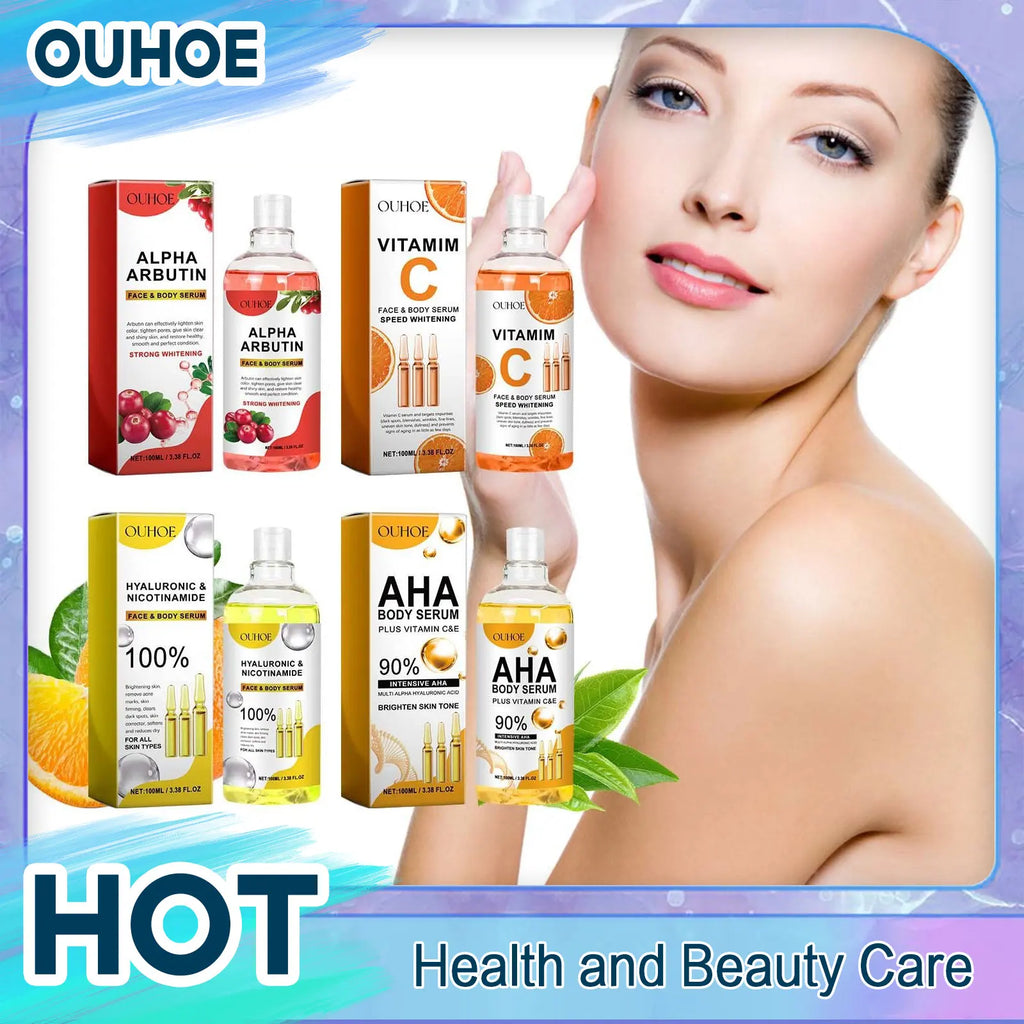 Ácido hialurónico vitamina C AHA soro facial manchas escuras corretor encolhimento poros hidratante clareamento reparação clarear o corpo cuidados com a pele