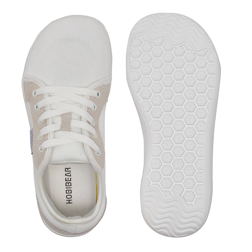 HOBIBEAR Sapatos minimalistas descalços unissex com sola zero e bico largo tênis de corrida casuais