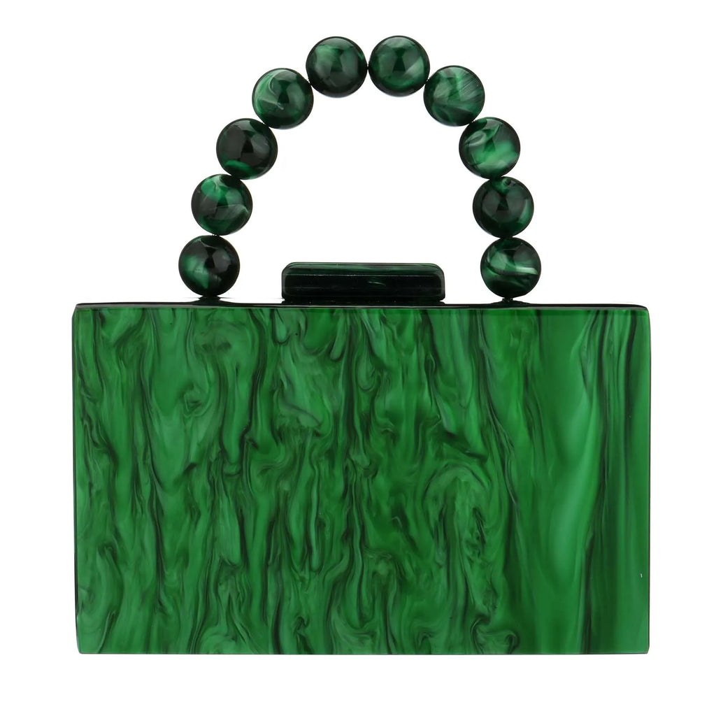 Beading bolsa de mármore acrílico caixa luxo embreagem sacos noite festa casamento corrente bolsa ombro jantar vestido bolsa festival presente