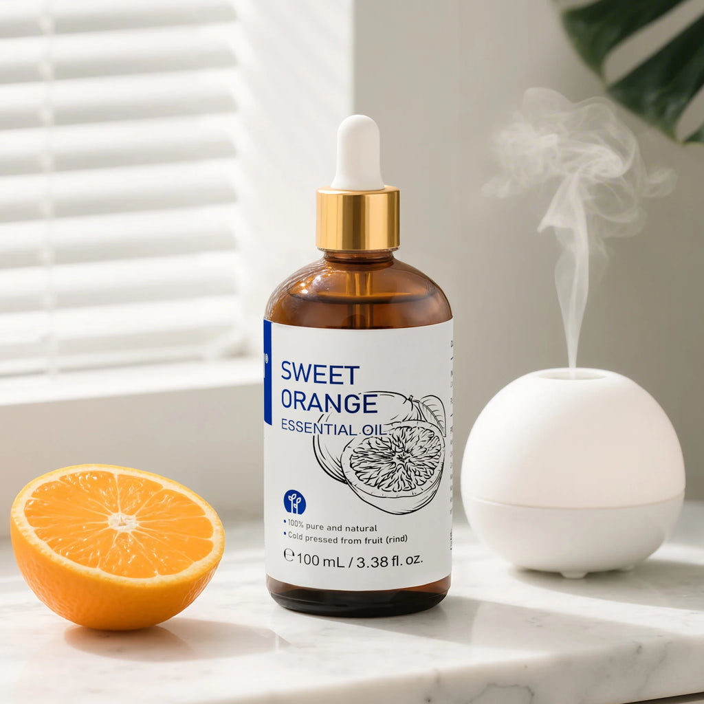 Óleo Essencial HIQILI 100ml com Conta-Gotas, Lavanda, Jasmim, Laranja Doce, Hortelã, Alecrim, Baunilha para Difusor / Umidificador