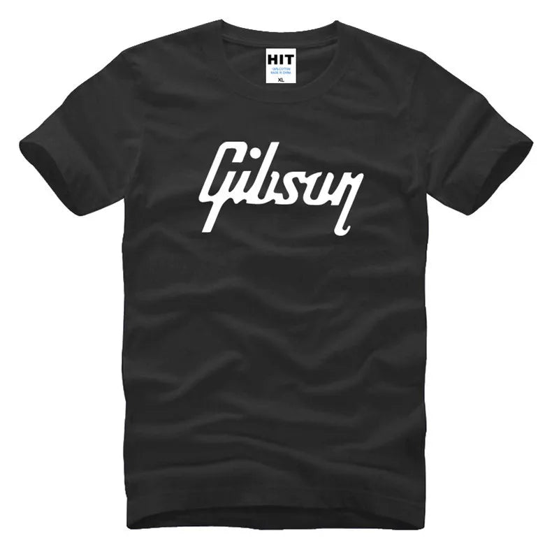 Camiseta masculina marca de luxo gibson t camisas dos homens música rock homem t camisa de manga curta camiseta hip hop dos homens camiseta topos
