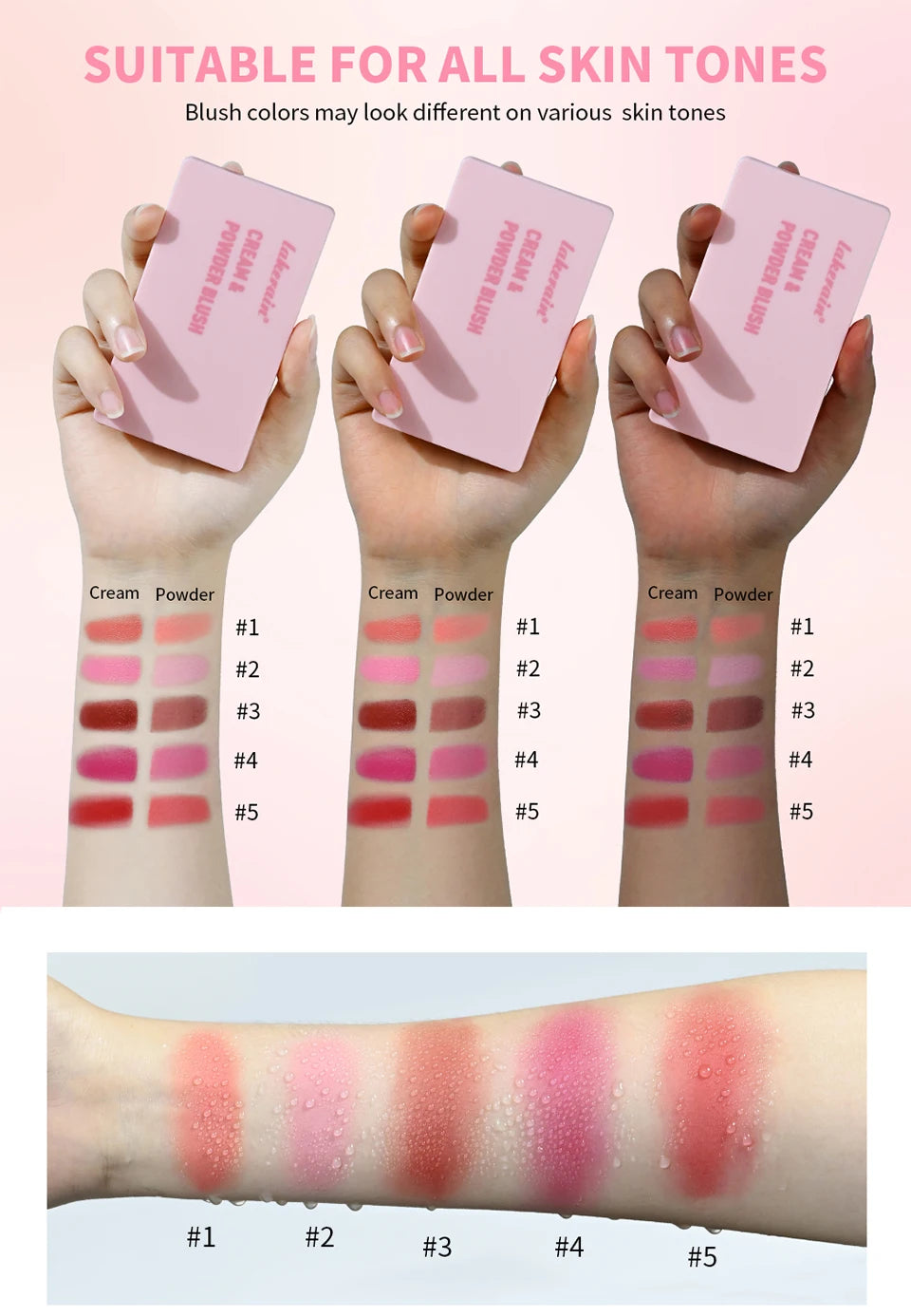 2 em 1 creme & pó blush fosco natural blush paleta de maquiagem dos olhos longa duração alta renderização de cor brilhante mindinho patrick ta blush
