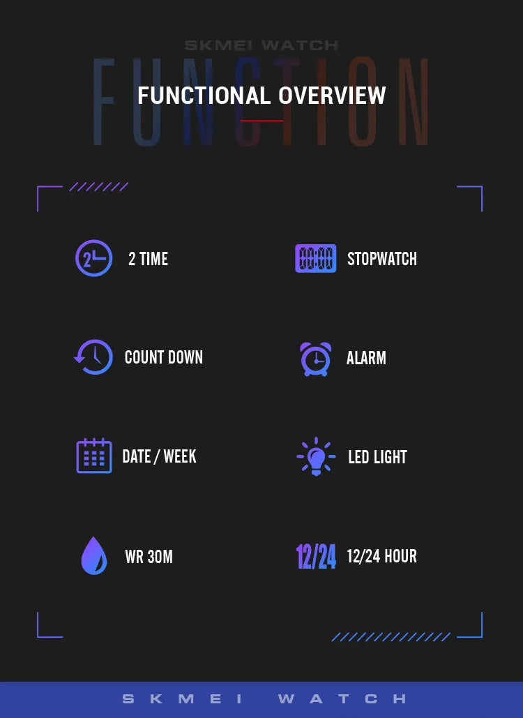 Skmei 2time led luz entusiasta jovem à prova dwaterproof água digital esporte relógios masculino data alarme nova moda relógio de pulso reloj hombre