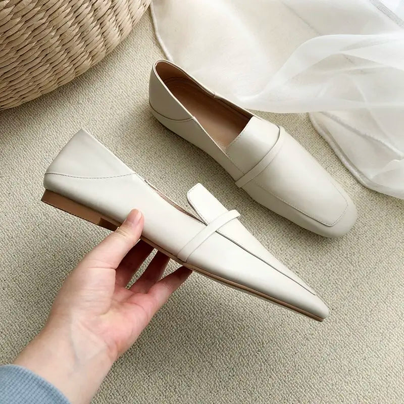 Mocassins de couro genuíno das mulheres Morazora, sapatos baixos confortáveis, moda, tamanho 34-43, primavera e verão