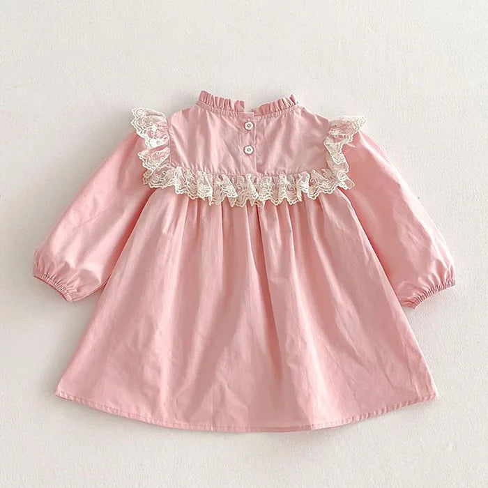 2025 nova primavera irmã vestido crianças roupas crianças vestidos de princesa manga comprida algodão bordado 1-6yrs bebê menina vestido de festa