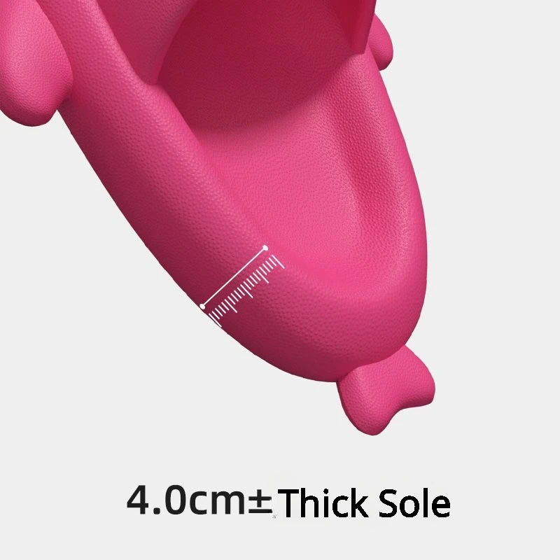 4cm sola grossa chinelos de tubarão das mulheres dos homens indoor banheiro slides bonito dos desenhos animados 2024 sapatos verão feminino masculino rua praia sandálias