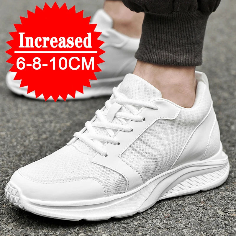 Homens sapatos de elevador aumento de altura tênis sapatos para homem 10cm esportes sapatos casuais invisível sapatos de aumento interno para homem 8cm