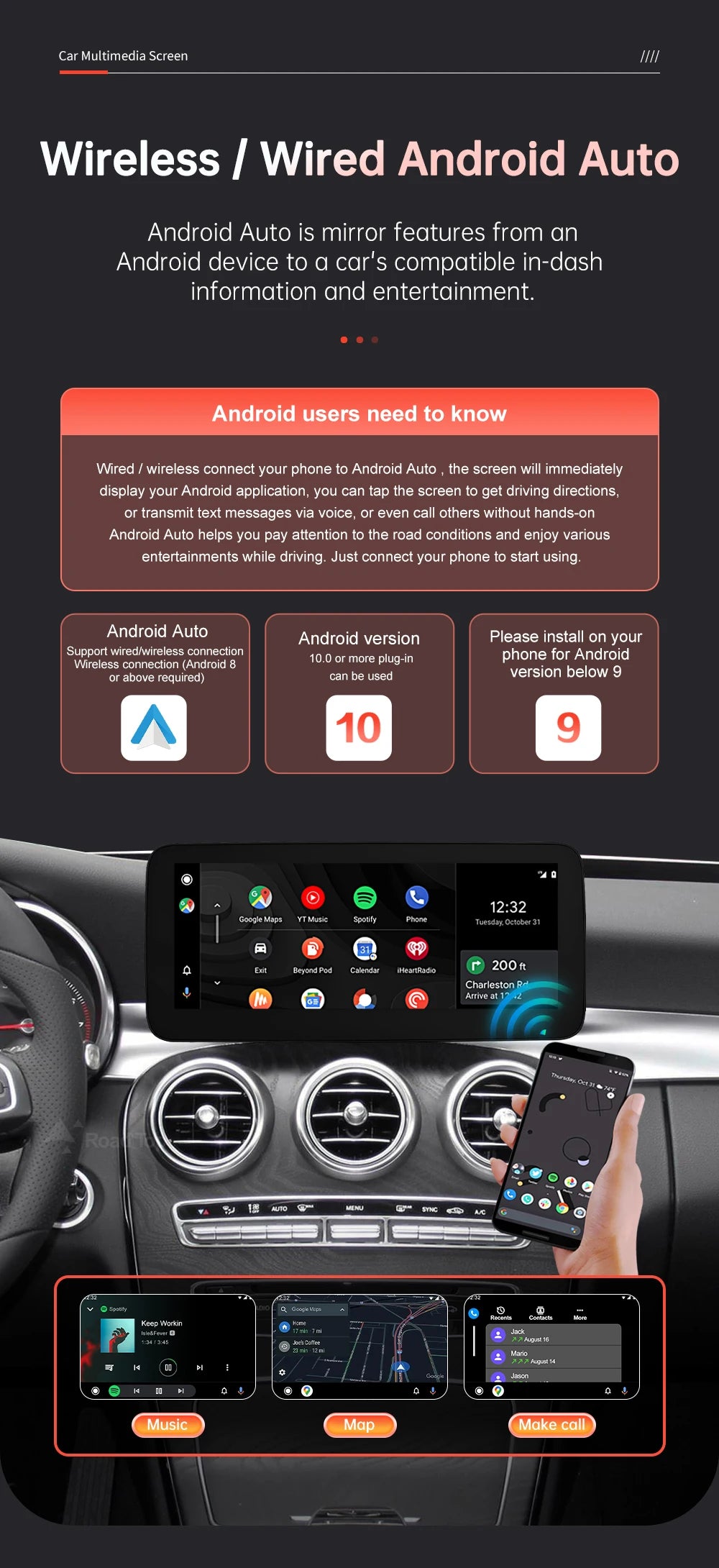 Tela multimídia linux sem fio carplay android auto para mercedes-benz w205 w176 glc a c v classe w447 cla gla 2015-2018 ntg5.0