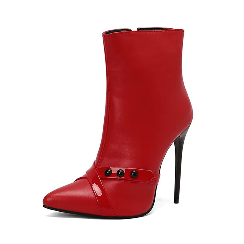 REAVE CAT-Sexy Stiletto Botas de Salto Alto, Botas de Couro, 12cm, Preto, Amarelo, Roxo, Tamanho Grande 44, 45, 46, 47, 48, US15, US16, US17