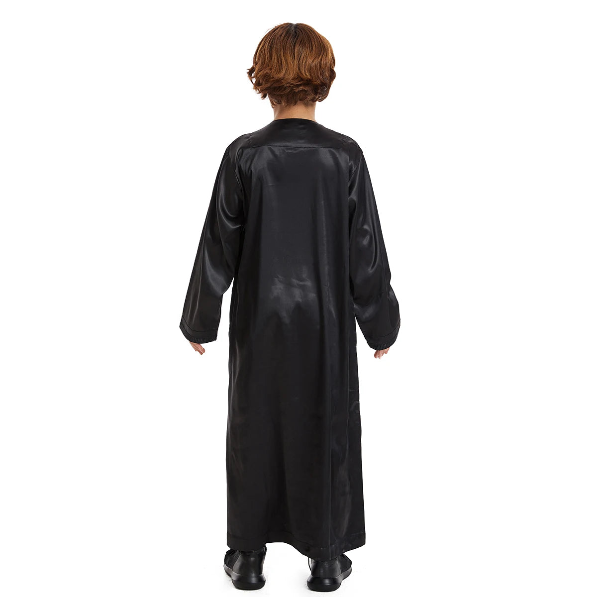 Crianças muçulmanas Abaya Ramadan Jubba Prayer Thobe, vestido longo islâmico para crianças, vestido com o pescoço para meninos, Kaftan Dubai e árabe