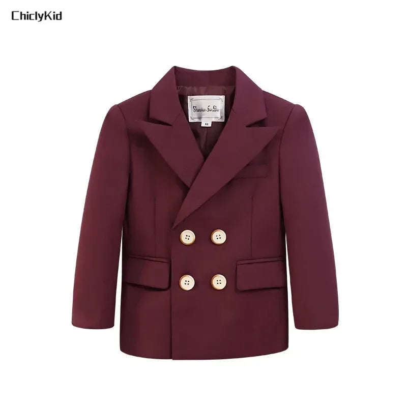 Meninos primavera outono terno jaqueta crianças festa blazers fraque topo crianças vestido formal casamento smoking desempenho casaco de manhã