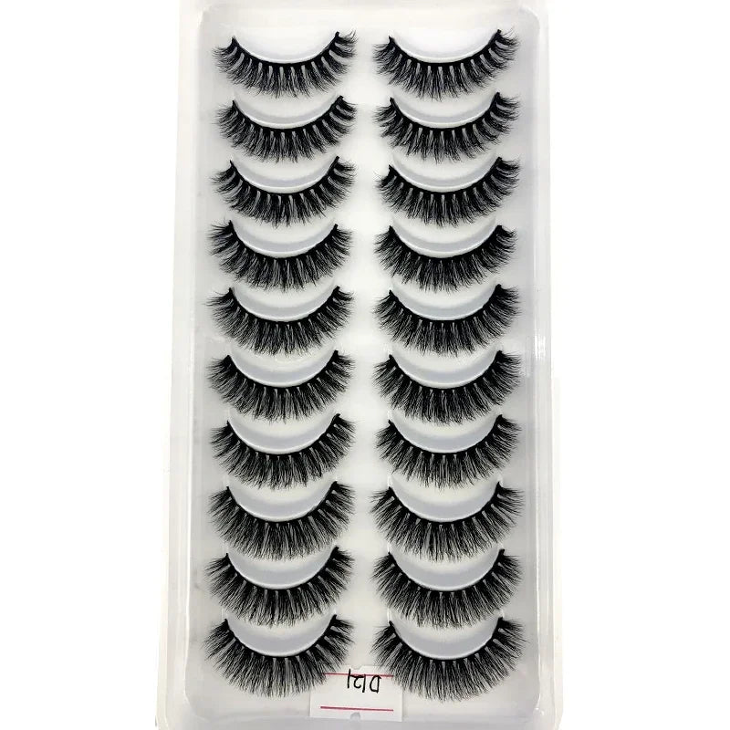 Vários estilos 10 pares naturais 3d vison cílios postiços kit de maquiagem cílios de vison extensão cílios curtos