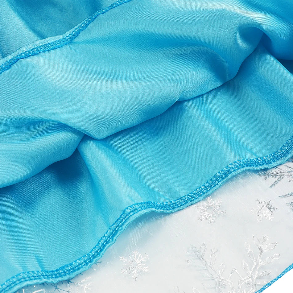 Elsa vestido para meninas elsa malha vestido longo traje crianças carnaval neve rainha cosplay vestido purim festa de aniversário vestido de baile