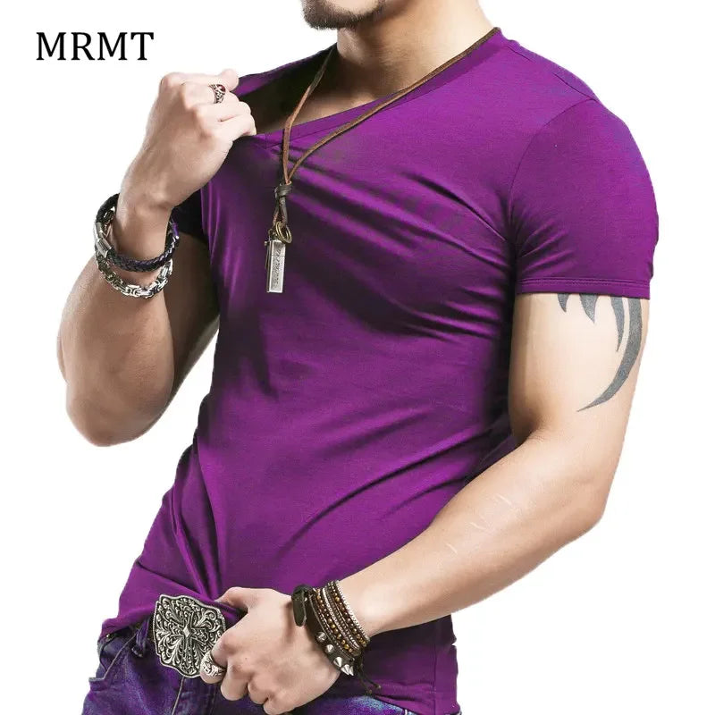 Camiseta Masculina Nova 2026, Gola V, Manga Curta, Moda Fitness, Tamanho 5XL