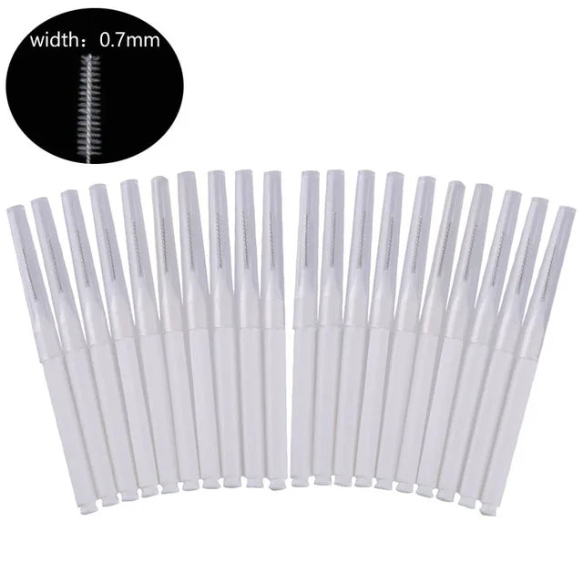 Descartável Brow Lifting Brushes, Mini Escova De Sobrancelha, Bendable Micro Cílios Aplicadores, Ferramentas De Maquiagem, Bendable, 20Pcs