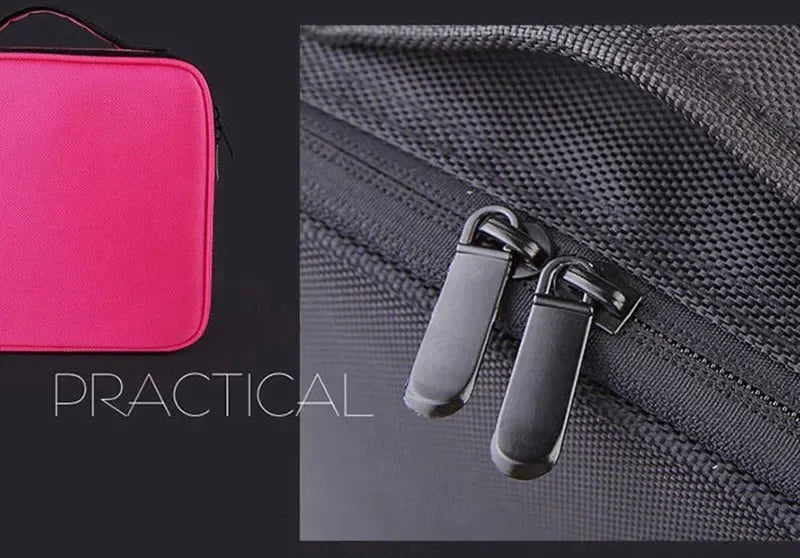 Bolsa de Maquiagem à Prova d'Água para Mulheres, Estojo Profissional de Cosméticos, Organizador Portátil para Pincéis de Beleza