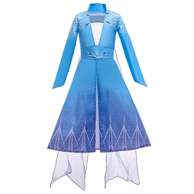 3 5 6 8 10 anos meninas elsa 2 traje crianças halloween cosplay vestido de princesa crianças festa de aniversário vestidos roupas acima