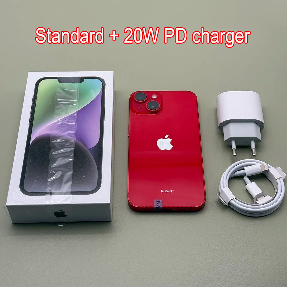 100% original iPhone 14 Dual eSIM Celular 6.1 "OLED Face ID A15 5G Phone Versão dos EUA