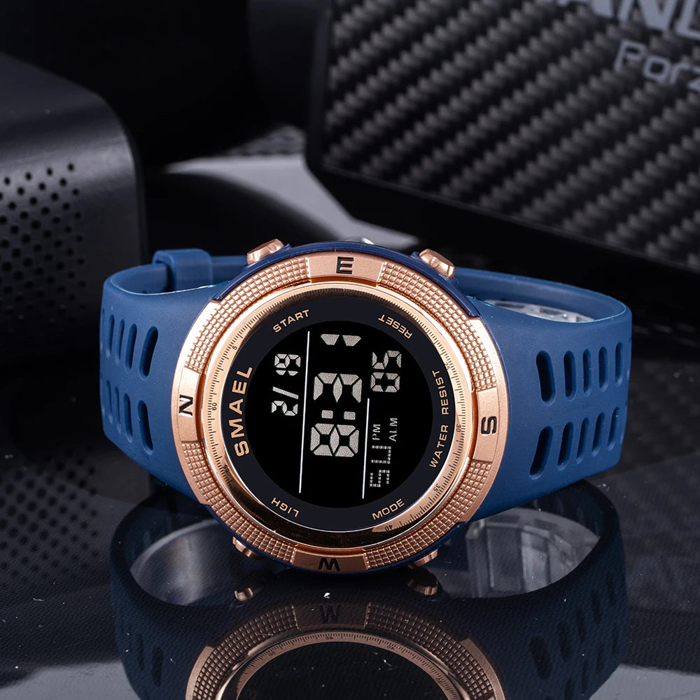 Relógios desportivos à prova dwaterproof água led digital relógio de volta luz alarme semana display cronômetro relógios de pulso 1915 relógio digital para homem