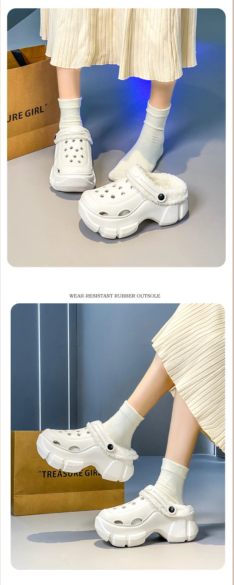 Novas sandálias de plataforma de inverno feminino chinelos sapatos ao ar livre sola grossa sapatos leves respiráveis chinelos de pele feminina