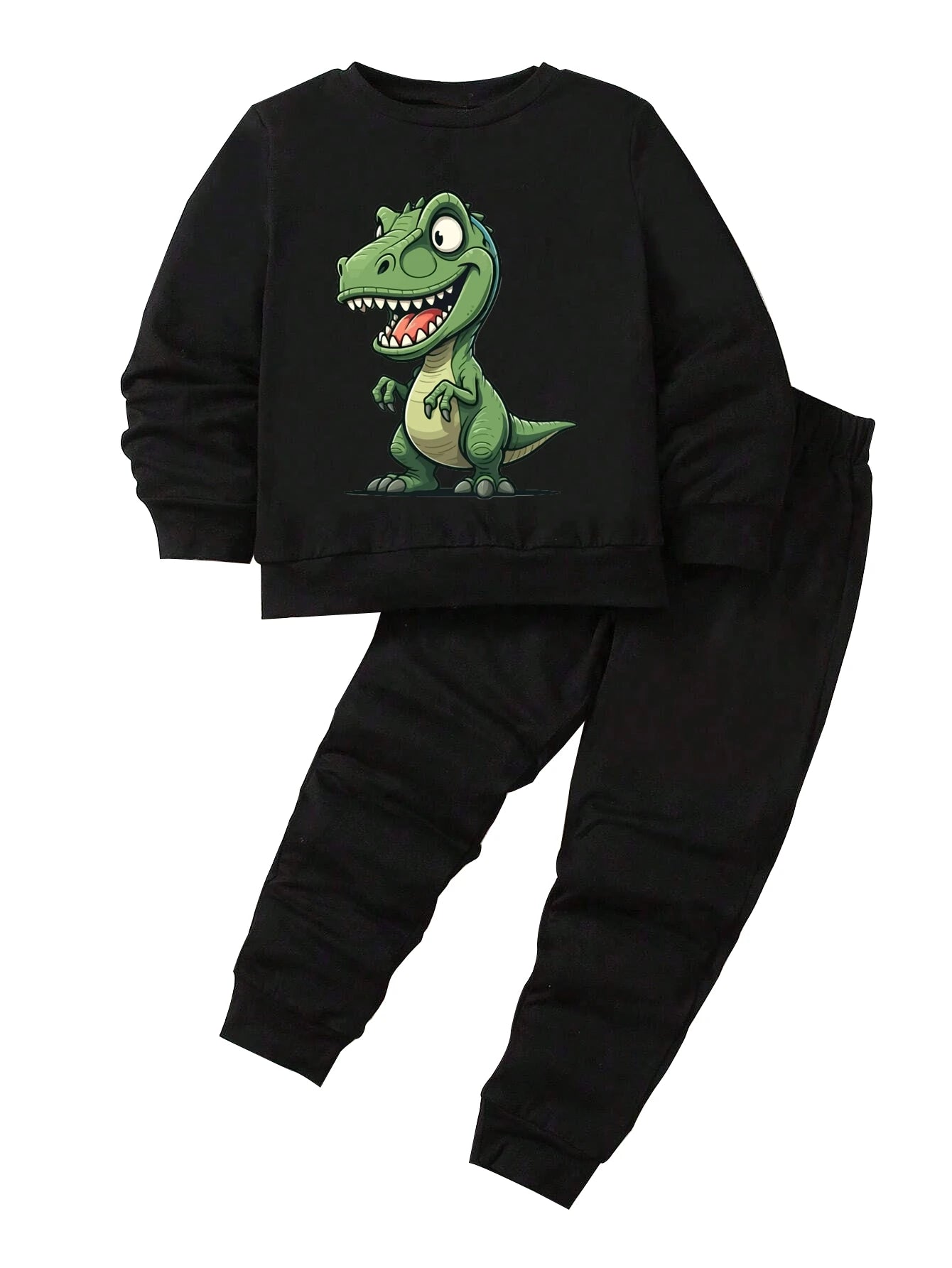 Iurnxb 2 pçs conjunto de roupas infantis meninos dinossauro impressão moletom calças crianças roupas da criança playwear primavera outono 1-6y