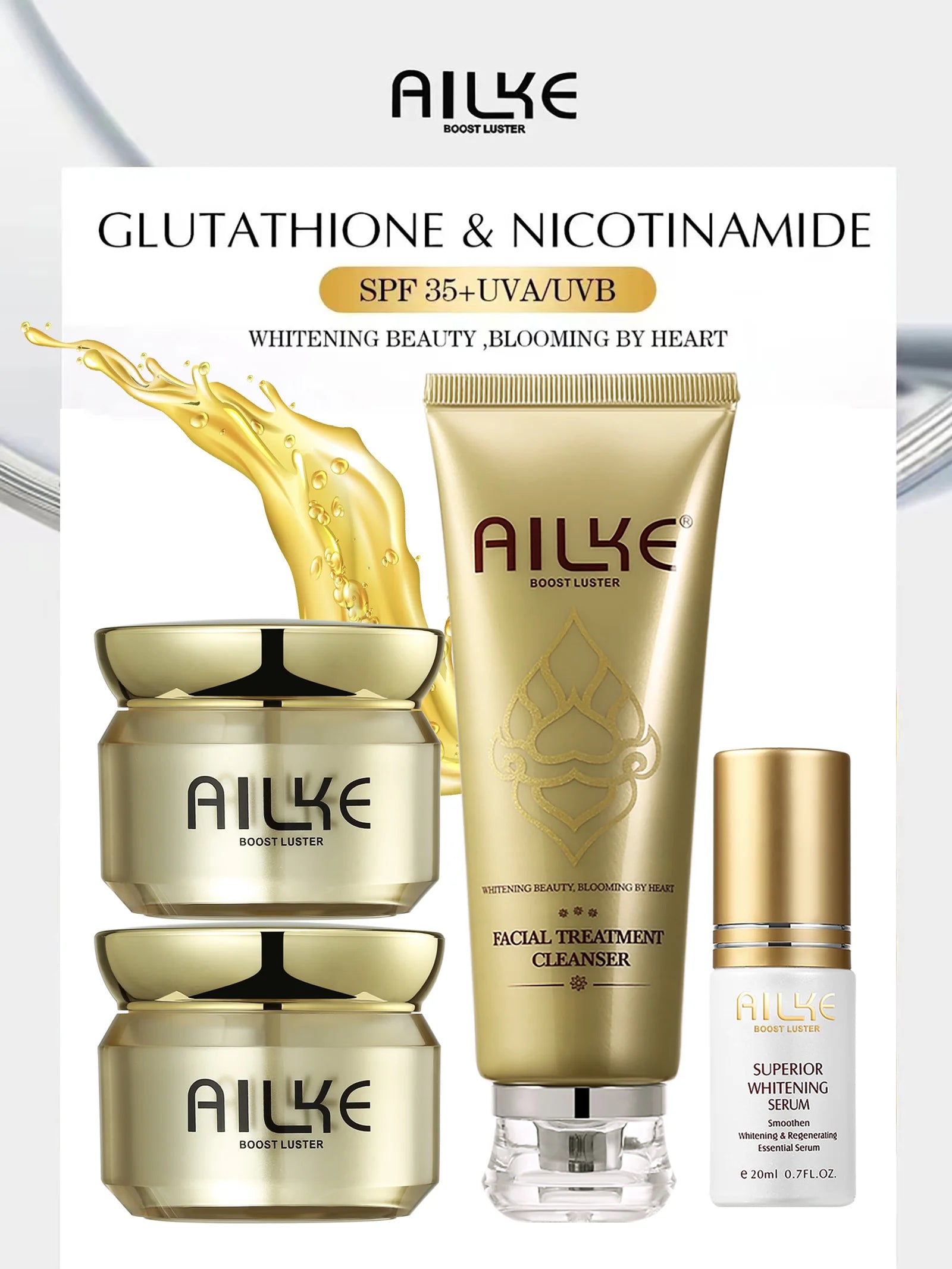 AILKE Corretor de manchas escuras, hidratação branqueadora, creme facial com spf35 + iluminação, tom de pele coreano, anti-queimaduras solares, cuidados com a pele do rosto