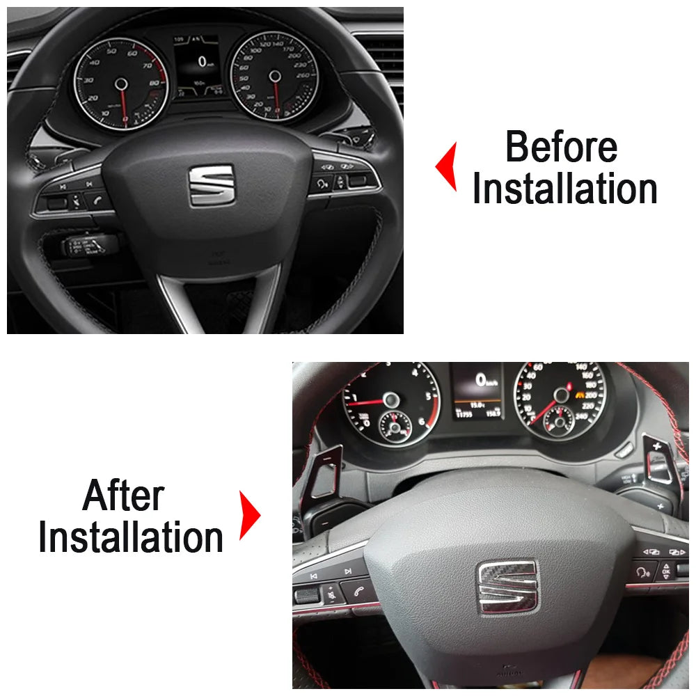 Acessórios para Seat Alhambra Ateca Leon 5F FR Tarraco Arona Ibiza 6P Cupra Tavascan ST Volante do carro extensão de mudança de remo adesivos dsg