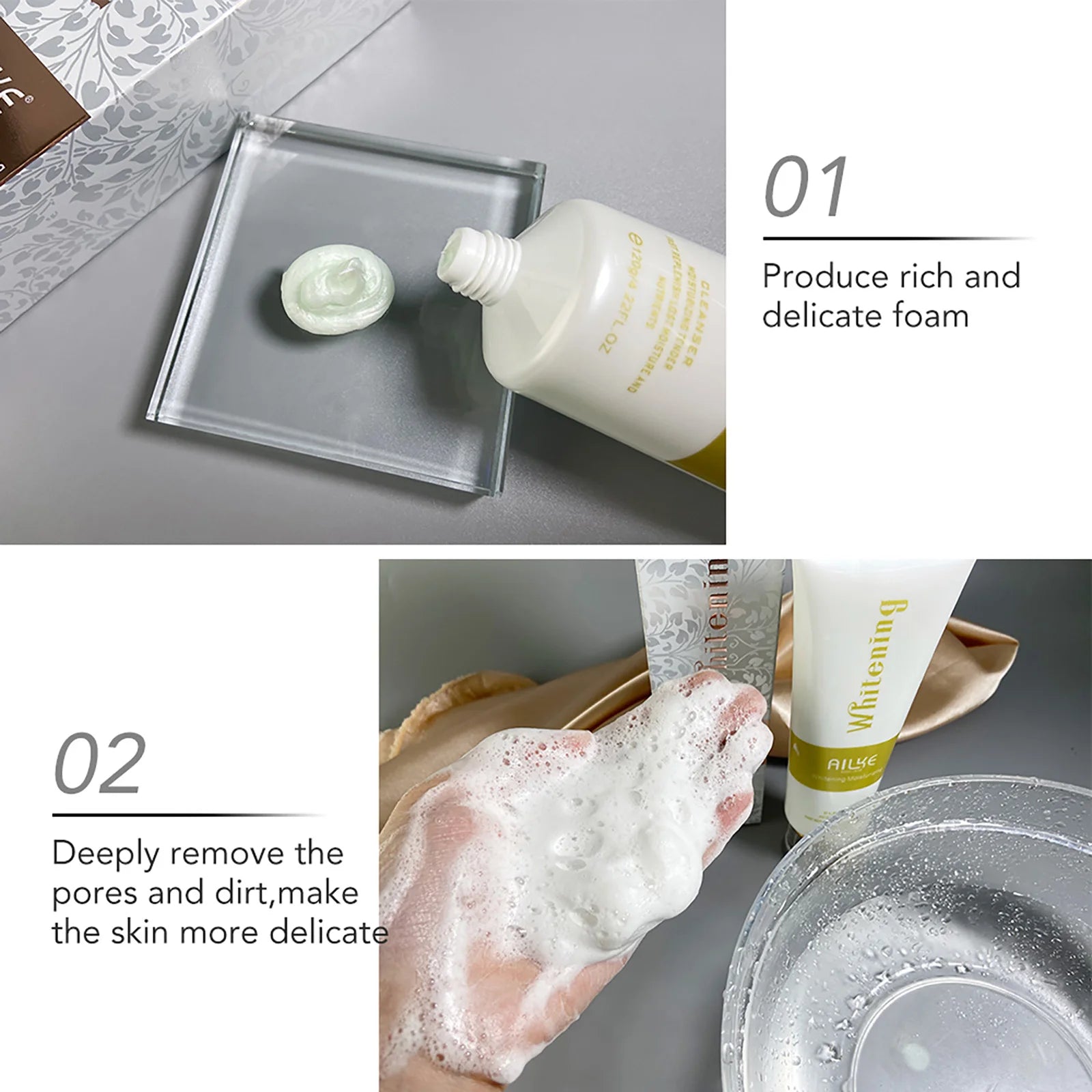 AILKE Clareador Anti-rugas Sardas Creme Facial Com Colágeno Ácido Hialurônico Rosa Cuidados Com A Pele Mulheres Coreano Conjunto Hidratante Facial