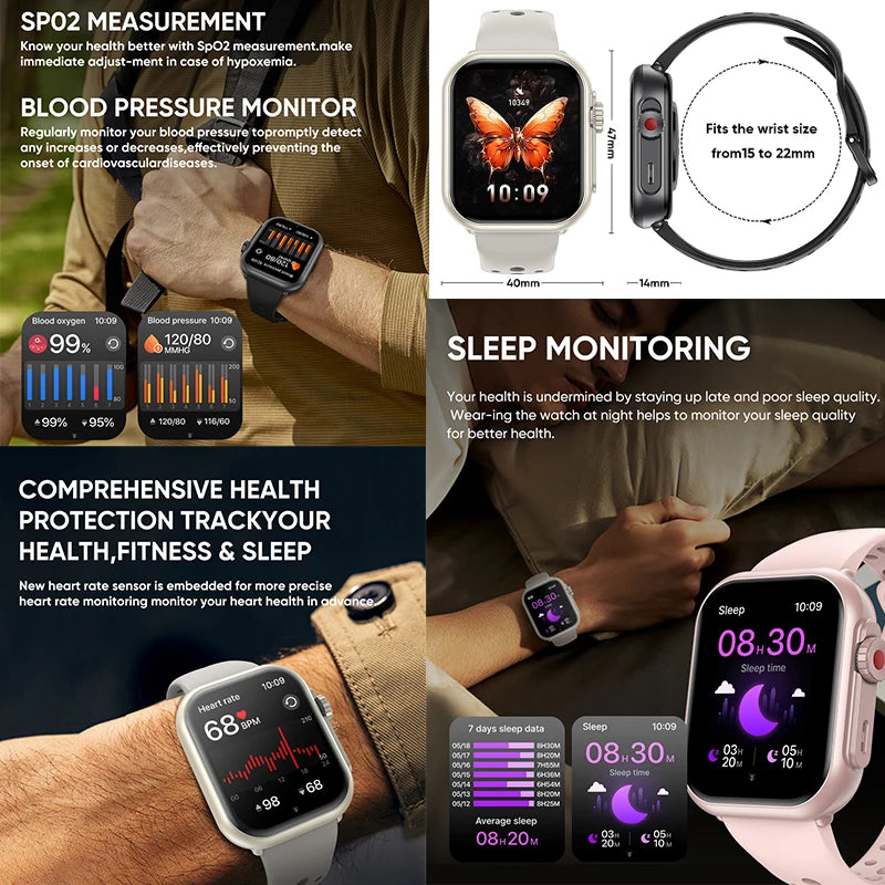 2025new para xiaomi ios relógio ultra2 relógios inteligentes feminino 1000mah 1.85 "amoled tela de toque completa bt chamada senhoras moda smartwatch
